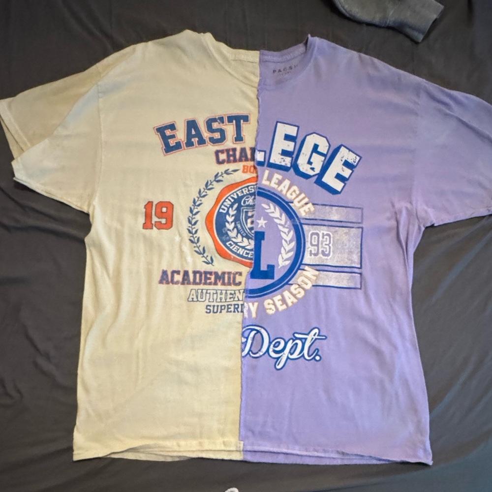 PacSun Collegiate Split Two Color Sewn Together Shirt